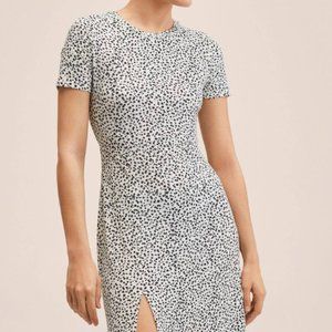 NWT Midi Flower Print Dress w/front slit